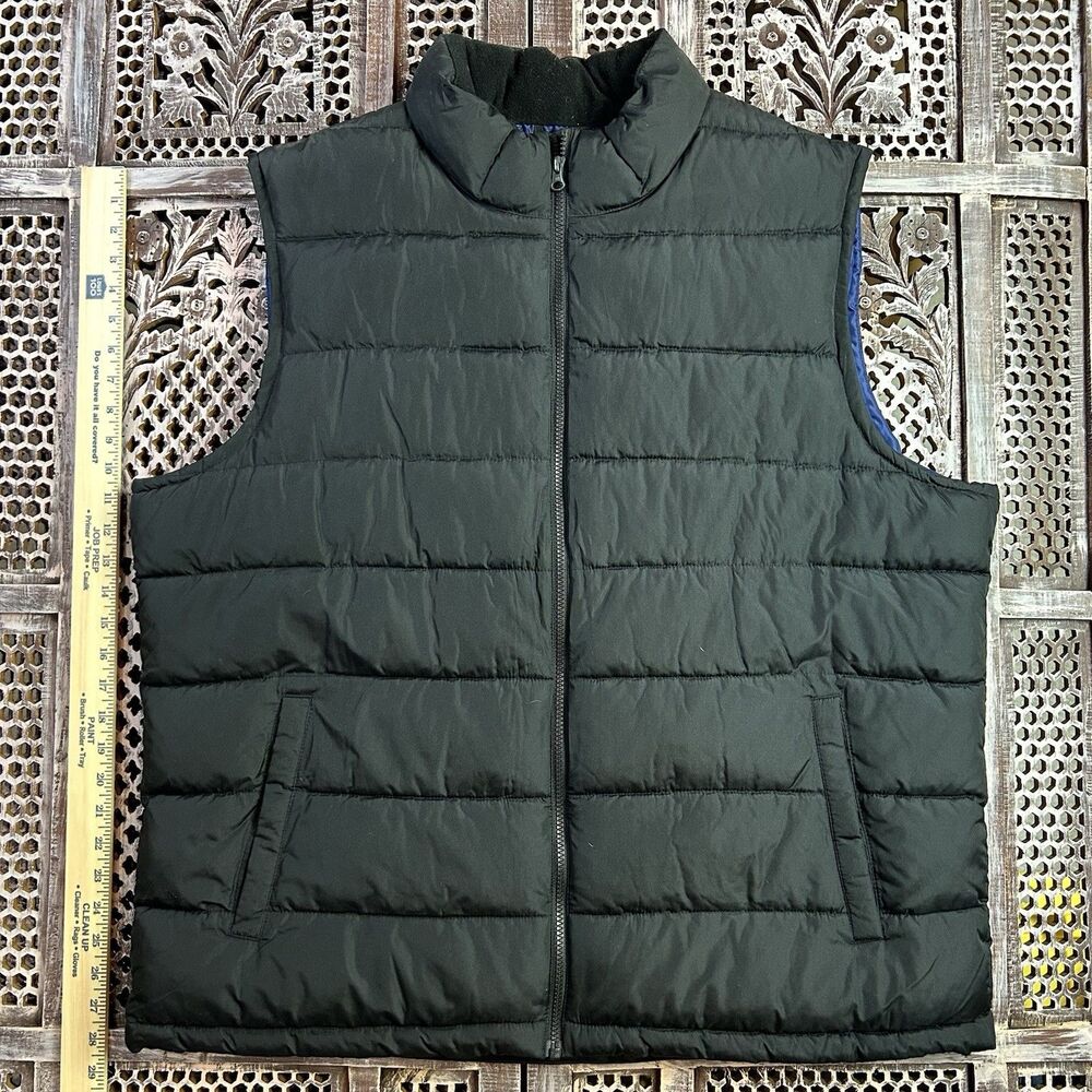 Gap Men's Black Puffer Vest size 2XL blue lining